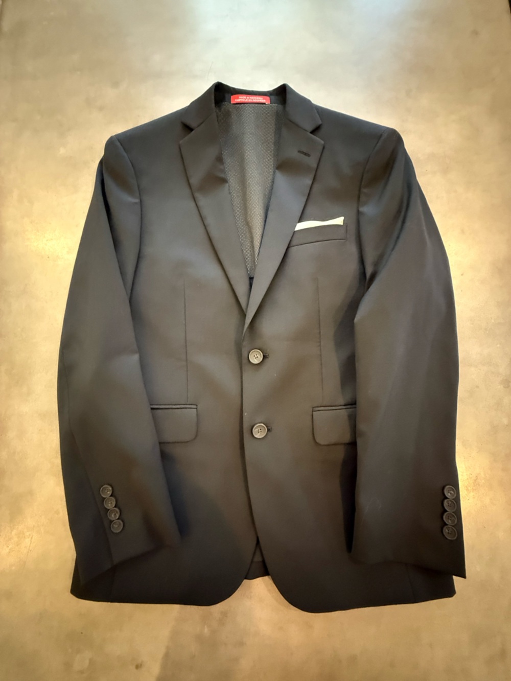 Kenneth Cole Black Men's Suit - Two-Button Notch Lapel Jacket and Matching Pants